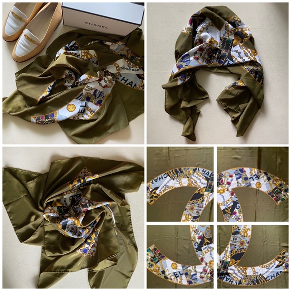 CHANEL Accessories - 💎👑CHANEL - CC Logo Silk Jewels Hand Rolled Scarf